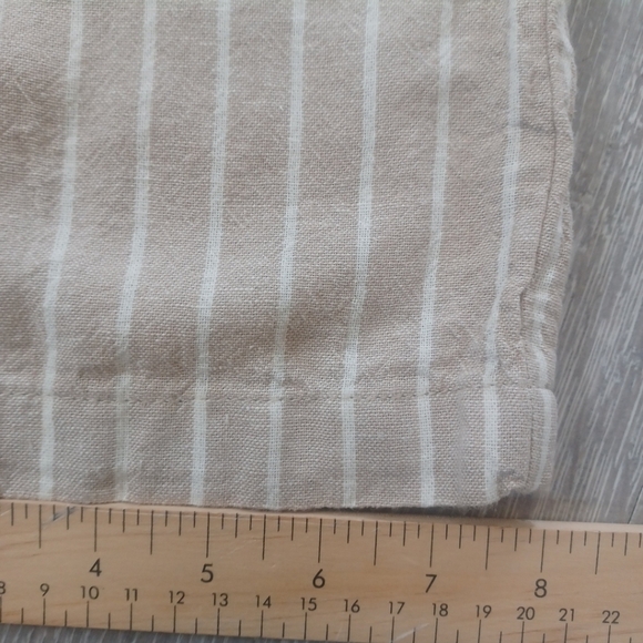Revamped Linen Pants Womens Large 30X33 Beige Striped Lightweight Boho Beach - Picture 8 of 12